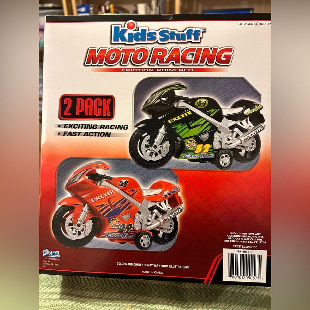 NIB-Kids Stuff Moto Racing Cycles - Picture 2 of 3